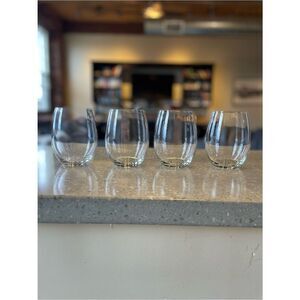 Clear Stemless Wine Glasses - Set of 4